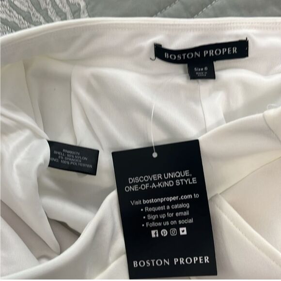 BOSTON PROPER | white trouser high waist shorts NWT 6 - Picture 3 of 5